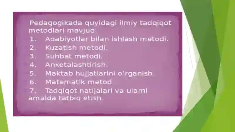 MTT pedagogikasi fanining tadqiqot metodlari 4