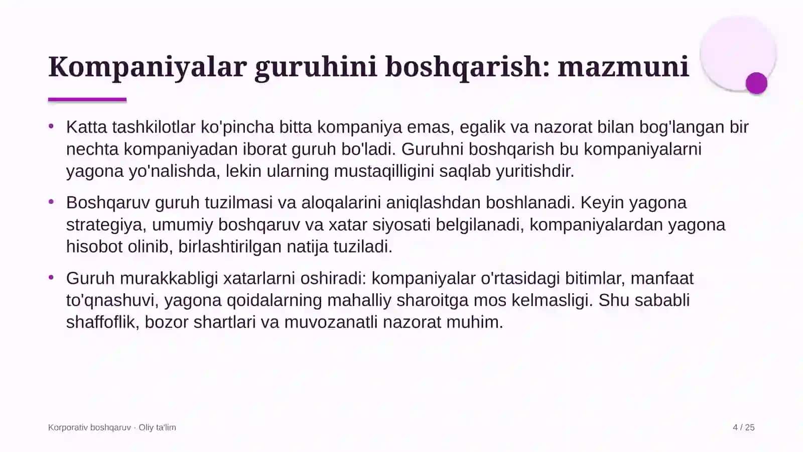 sayyohlik agentliklarida kompaniyalar guruhini boshqarish 9701 4