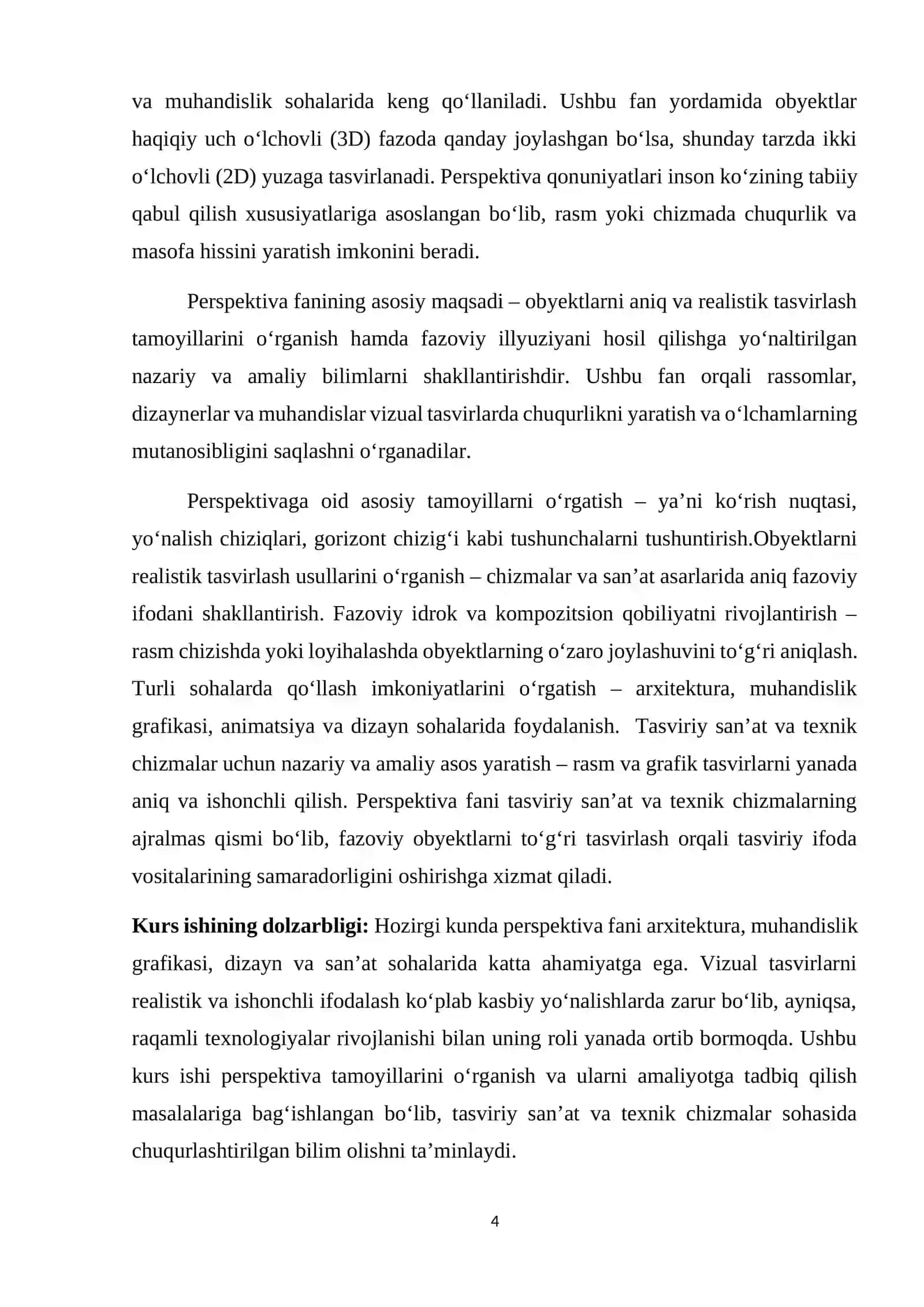 Perspektiva fanining maqsadi va vazifalari 4
