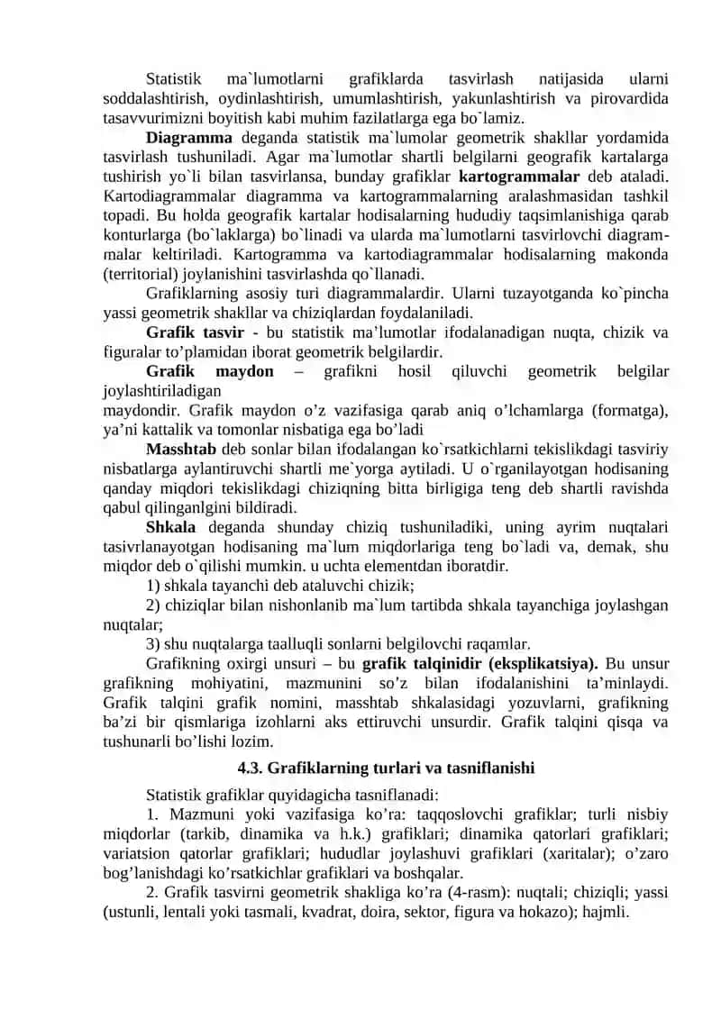 Statistik ma’lumotlarni jadval va grafiklarda tasvirlash 4