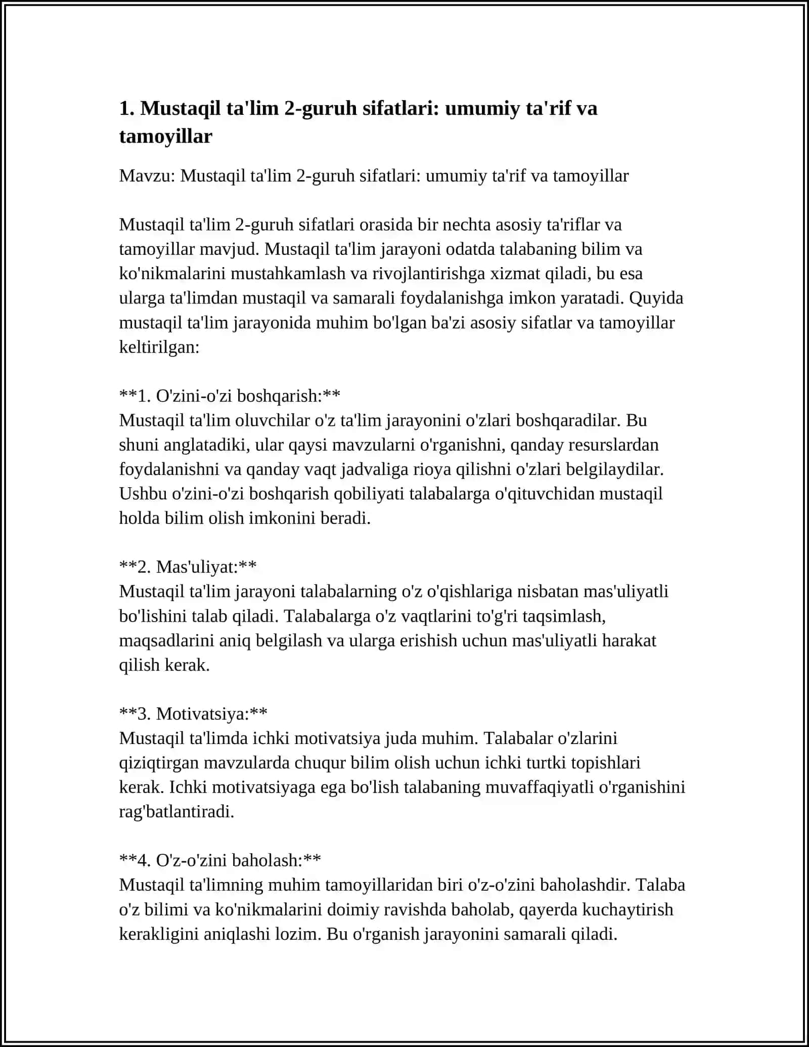 Mustaqil Ta'lim 2-Guruh Sifatlari 4
