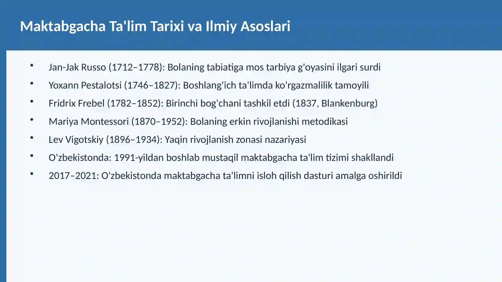 Yosh Davrlari Tarixi va Tasnifi 4