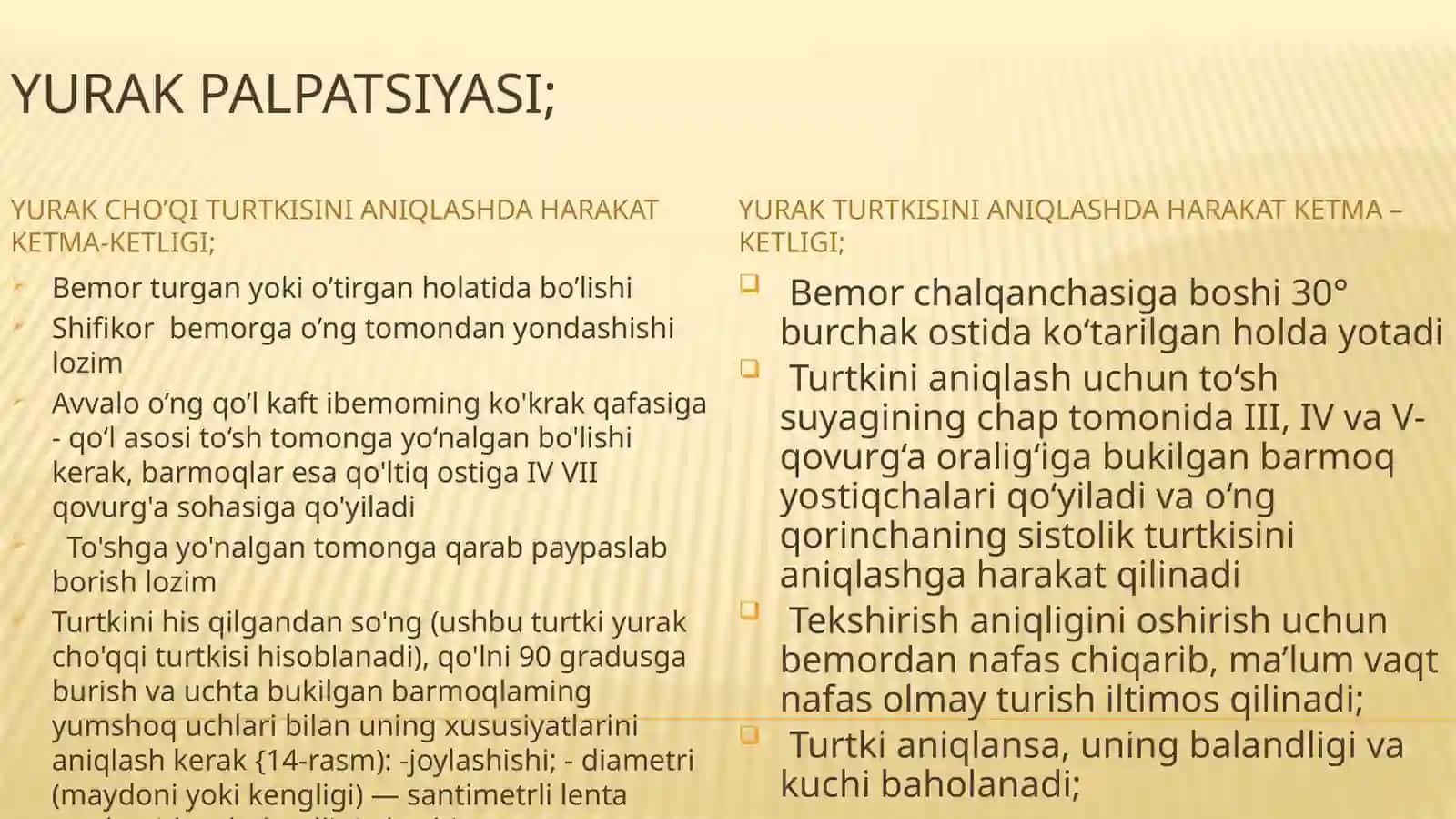 Yurak palpatsiyasi,perkussiyasi,auskultatsiyasi 4