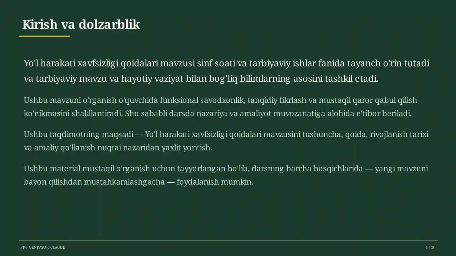 Yo'l harakati xavfsizligi qoidalari 4