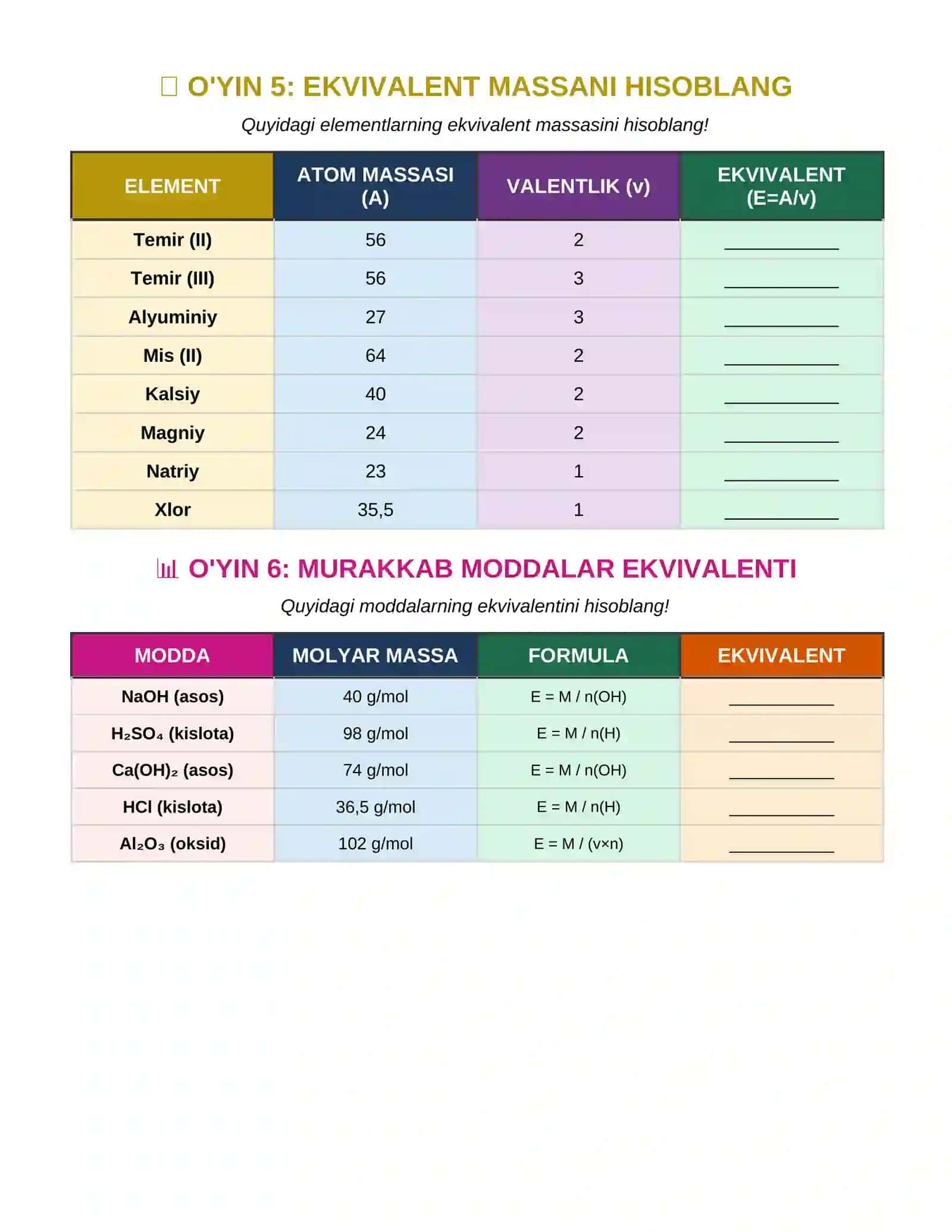 QIZIQARLI O'YINLAR VA TOPSHIRIQLAR 4