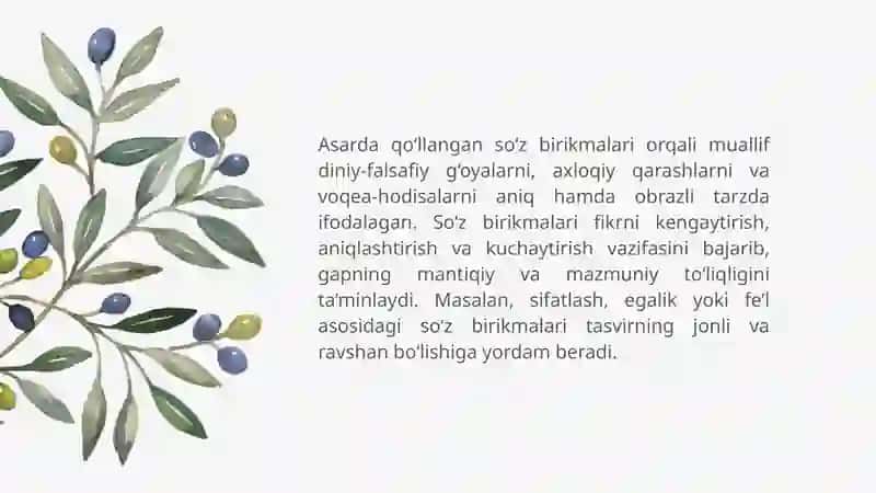 "Oltun yoruq" dagi so'z birikmalari 4