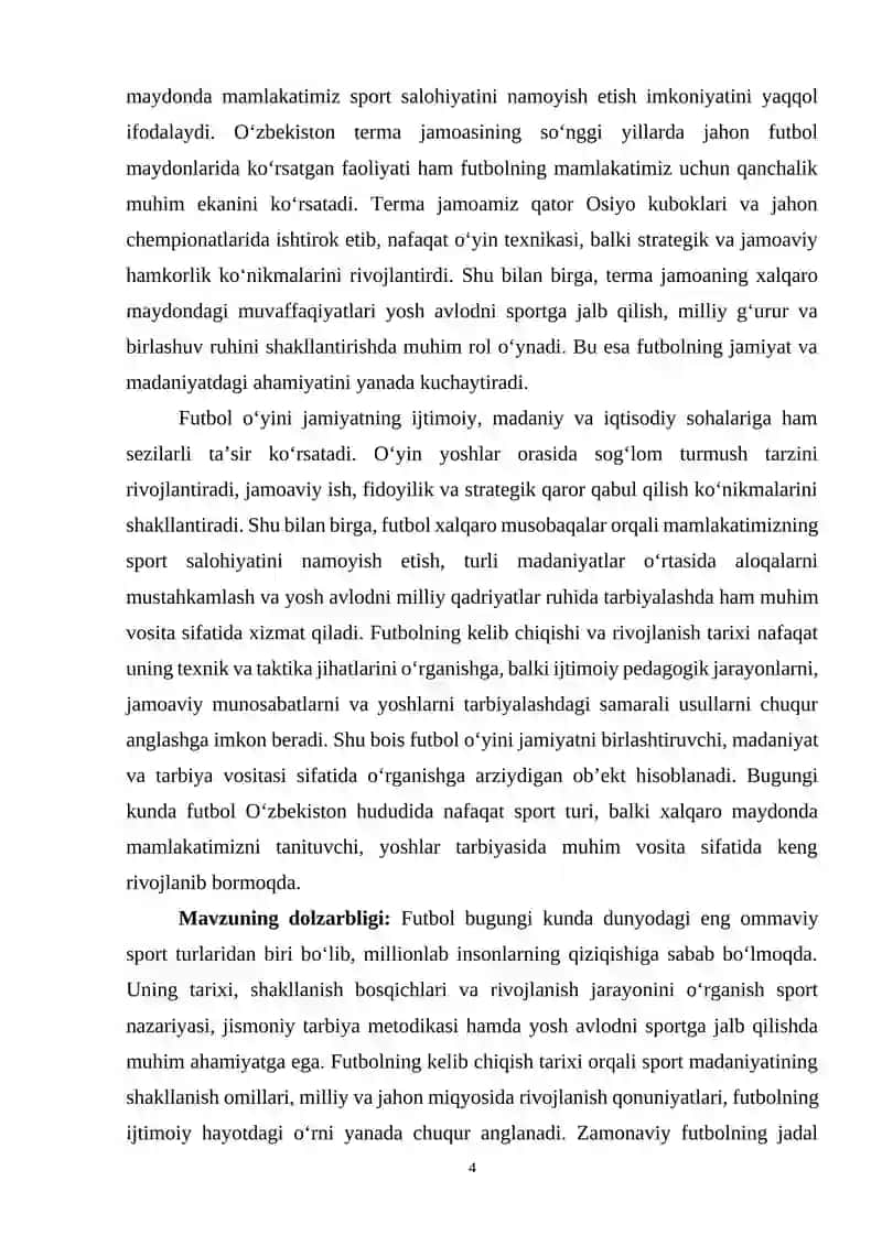 Futbol o’yinining kelib chiqishi va rivojlanish tarixi 4