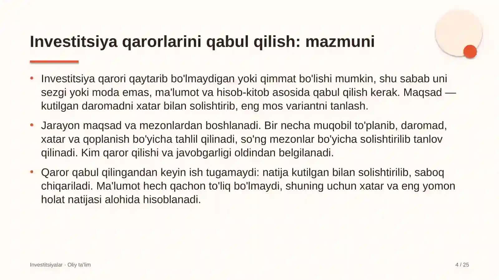 Dasturiy mahsulot kompaniyalarida investitsiya qarorlarini qabul qilish 4