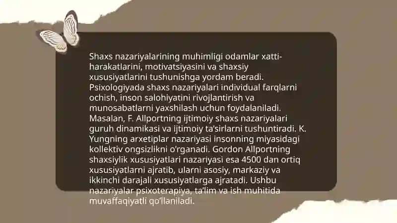 Chet el psixologiyasi shaxs nazaryasi 4