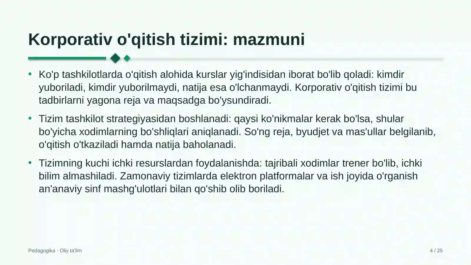 Madaniy meros obyektlarida korporativ o'qitish tizimi 4