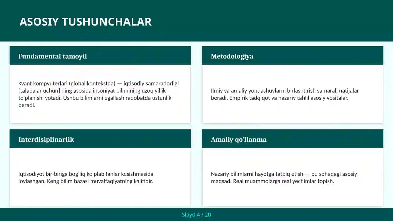 Kvant kompyuterlari (global kontekstda) — iqtisodiy samaradorligi [talabalar uchun] 4