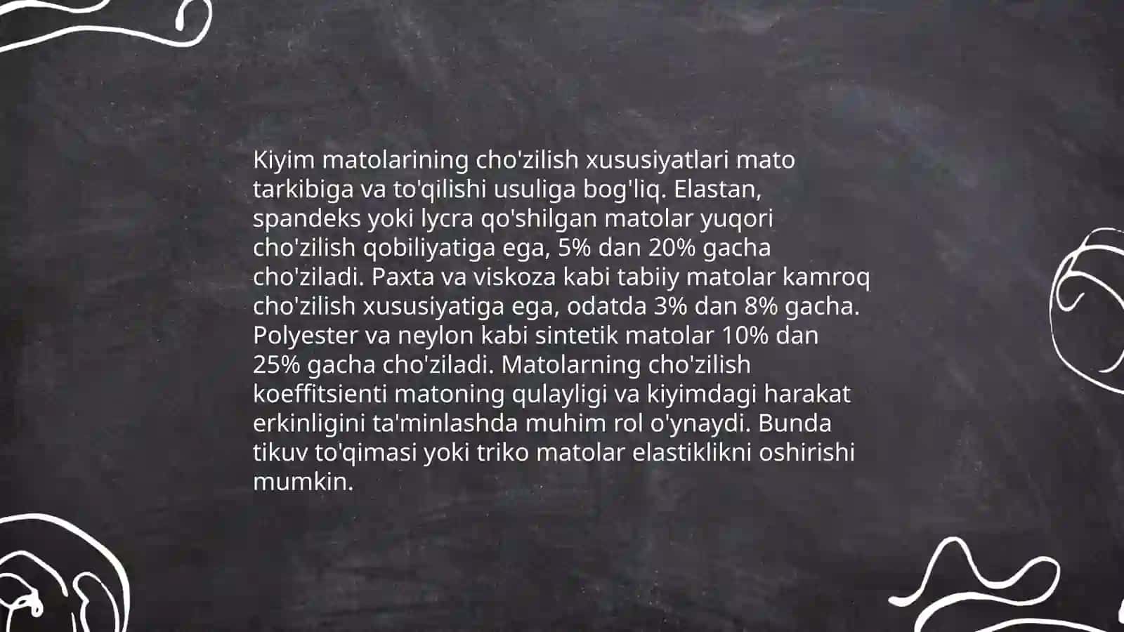 Tikuvchilik materiallarining elastikligi 4