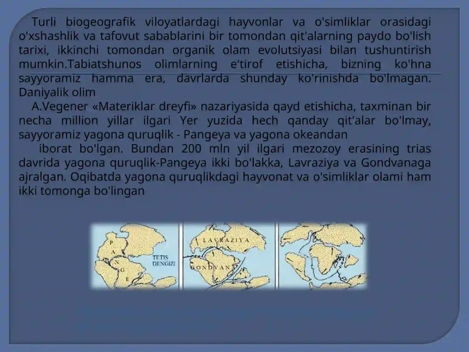 Evolyutsiyani isbotlashda biogeografiya fani dalillari 4