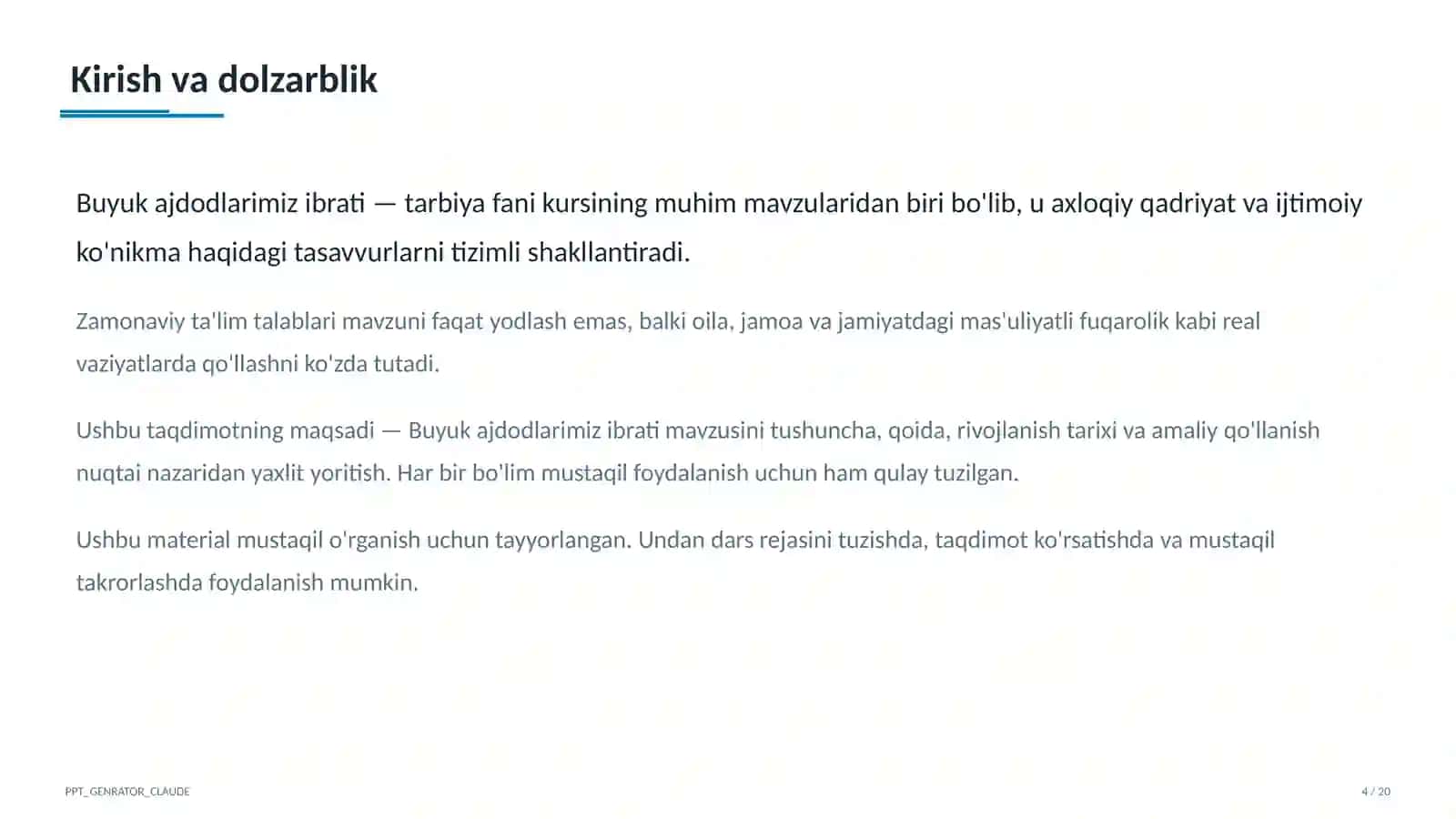 Buyuk ajdodlarimiz ibrati (6-sinf) 4