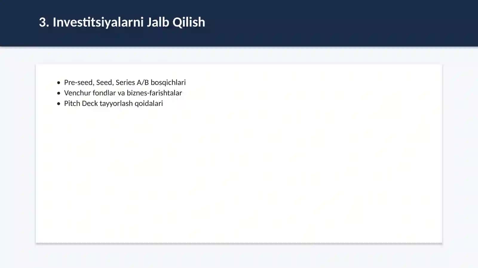 Startaplar va biznesni boshqarish 4