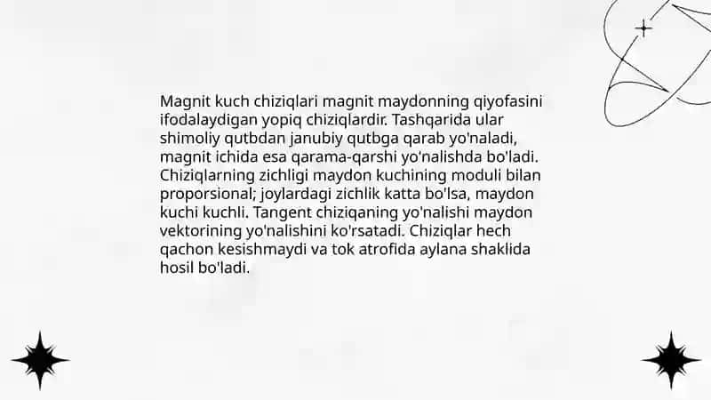 Magnit maydon. Elektromagnit kuchi 4
