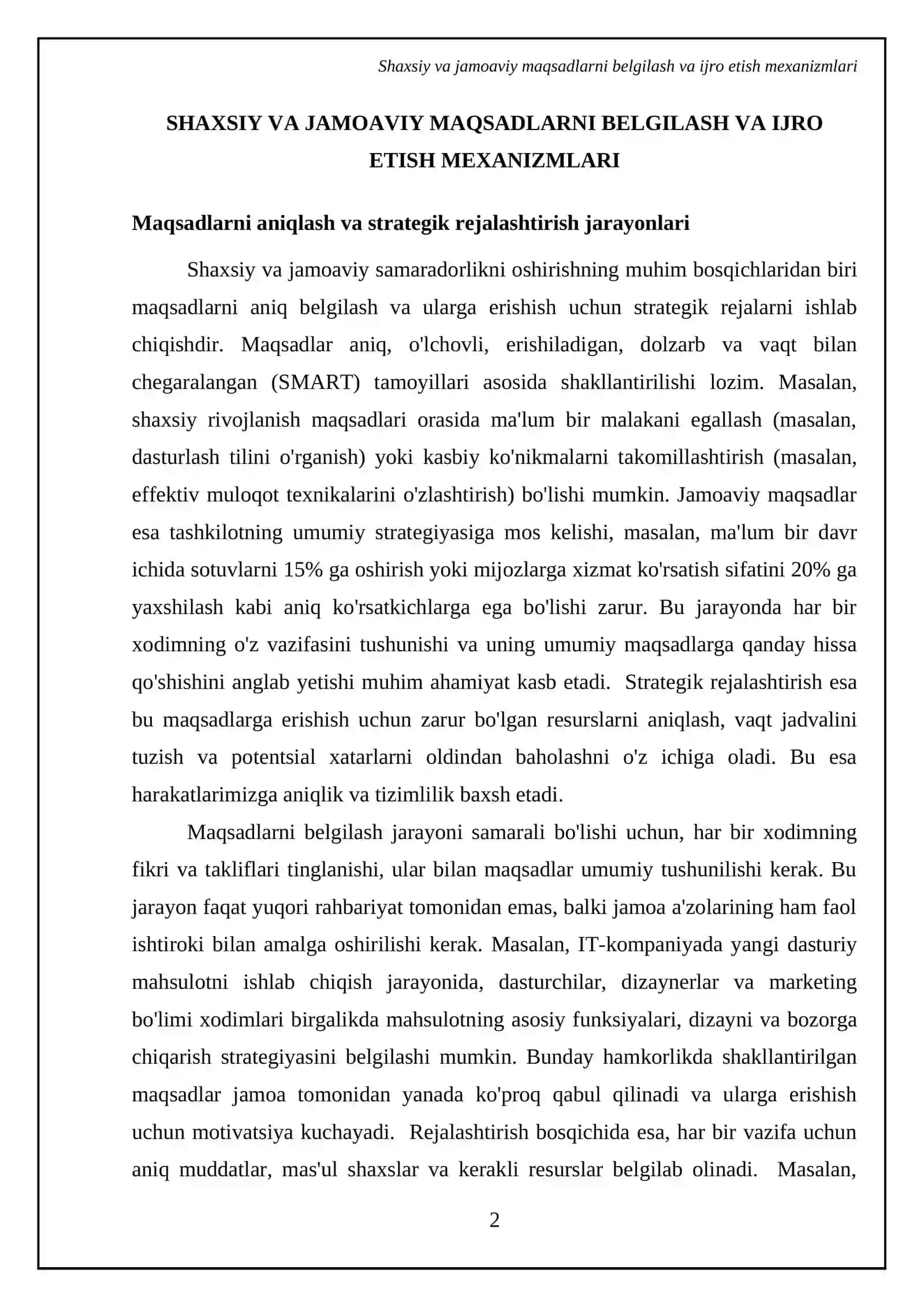 O'z-o'zini boshqarish va samaradorligi haqida 4