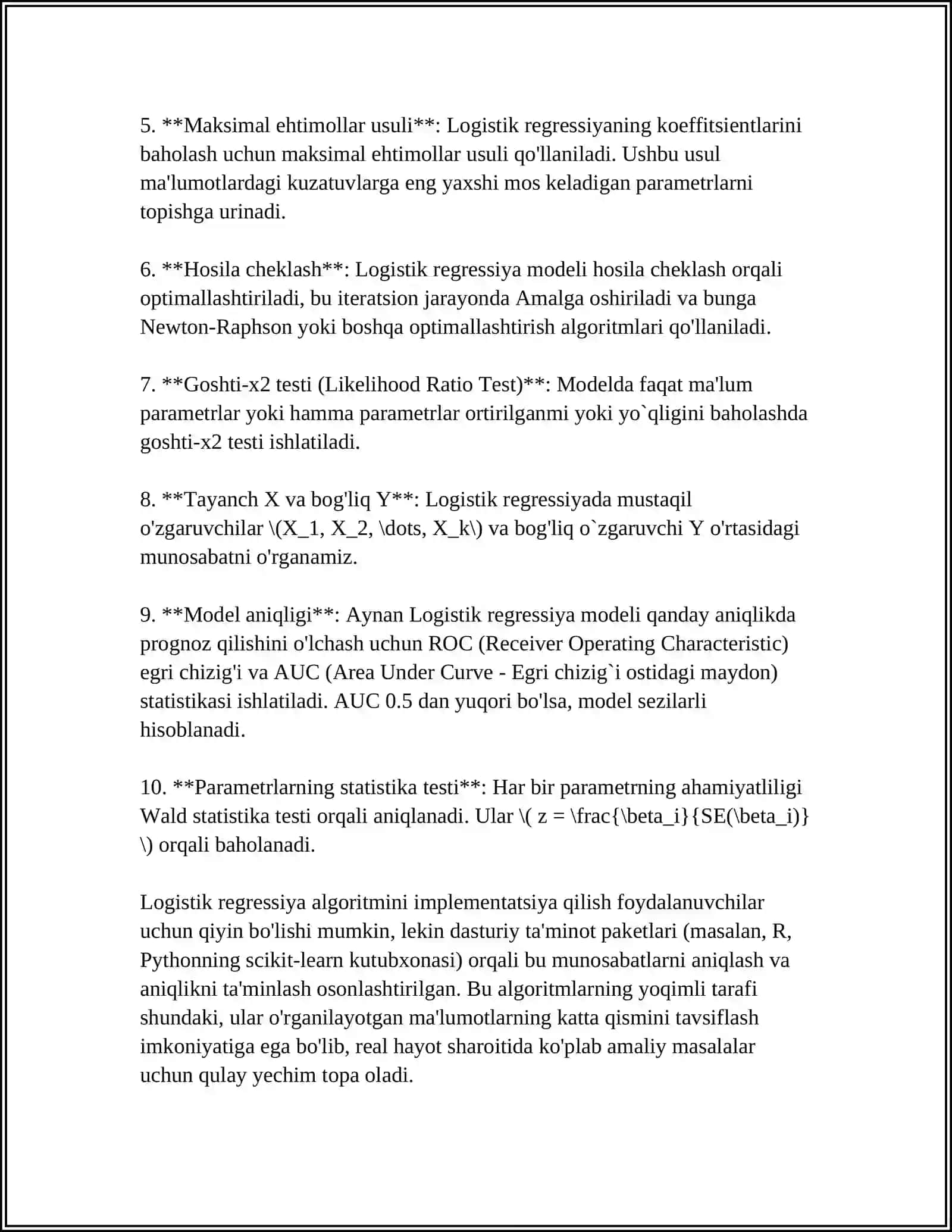 MASHINALI OʻQITISHDA LOGISTIK REGRESSIYA 4