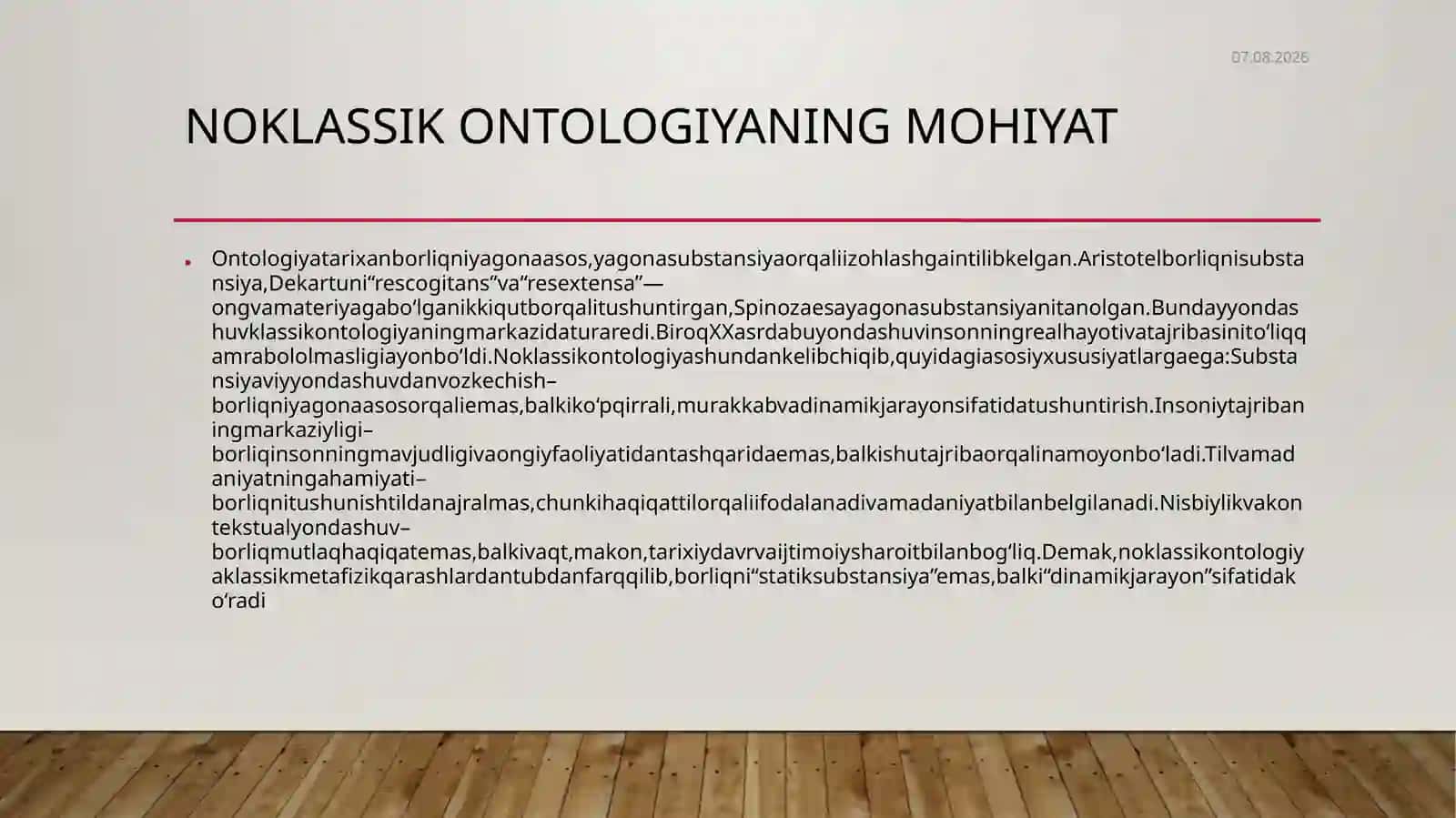 Noklassik ontologiyaniñ yo'nalishlari va mohiyati 4