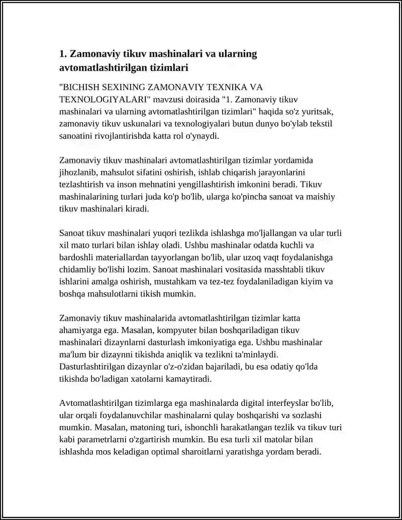 Zamonaviy tikuv mashinalari va ularning avtomatlashtirilgan tizimlari 4