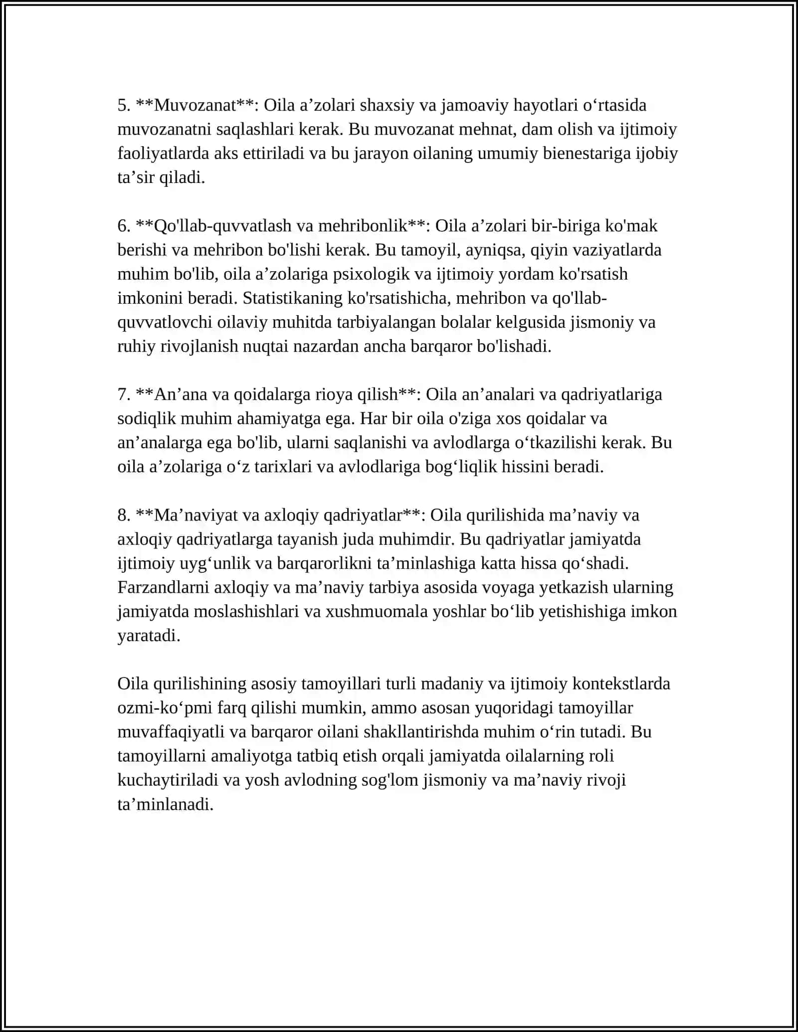 ABDURAUF FITRATNING " OILA ASARIDAGI" OILA QURISH TARTIBLARI VA FARZAND TARBIYASIGA OID G'OYALAR BO'YICHA ESSE TAYYORLASH 4