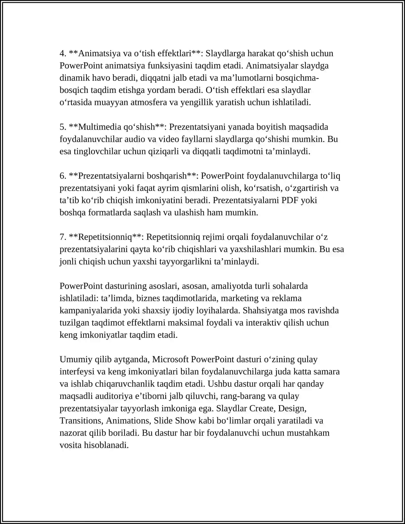 MICROSOFT POVER POINT DASTURI 4