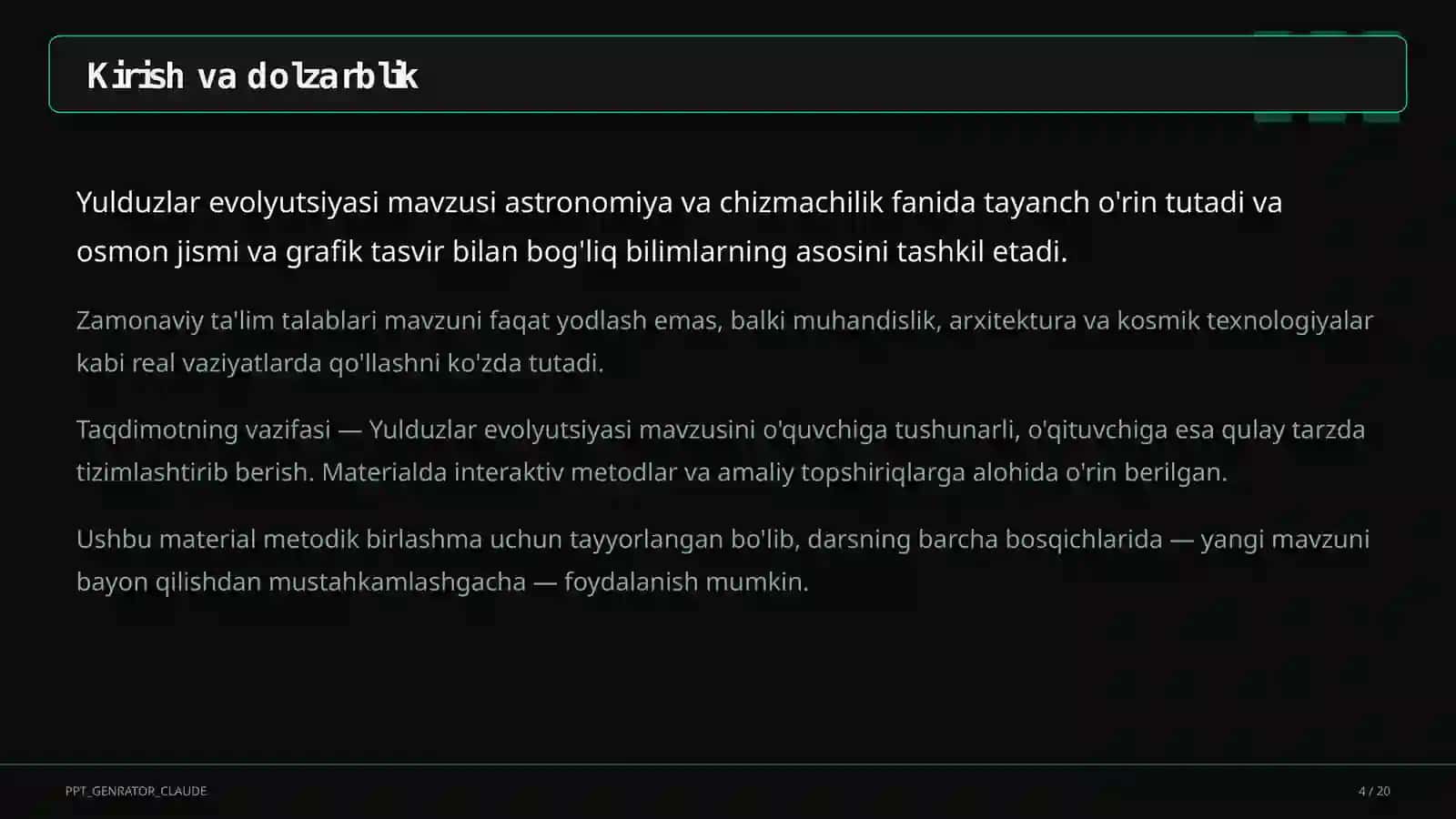 Yulduzlar evolyutsiyasi (11-sinf) 4
