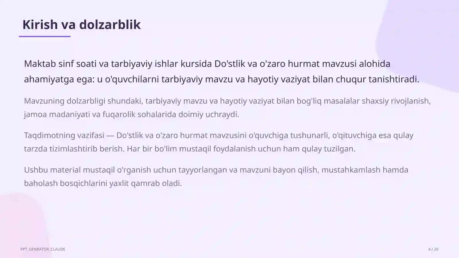 Maqsad va kutilayotgan natijalar 4