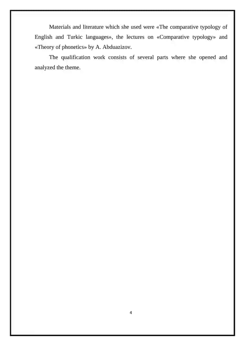 Morphology in the Studied Language 4