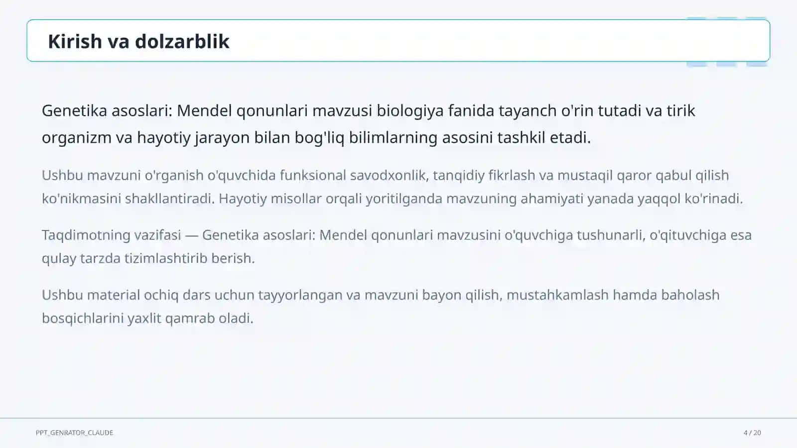 Genetika asoslari: Mendel qonunlari (9-sinf) 4