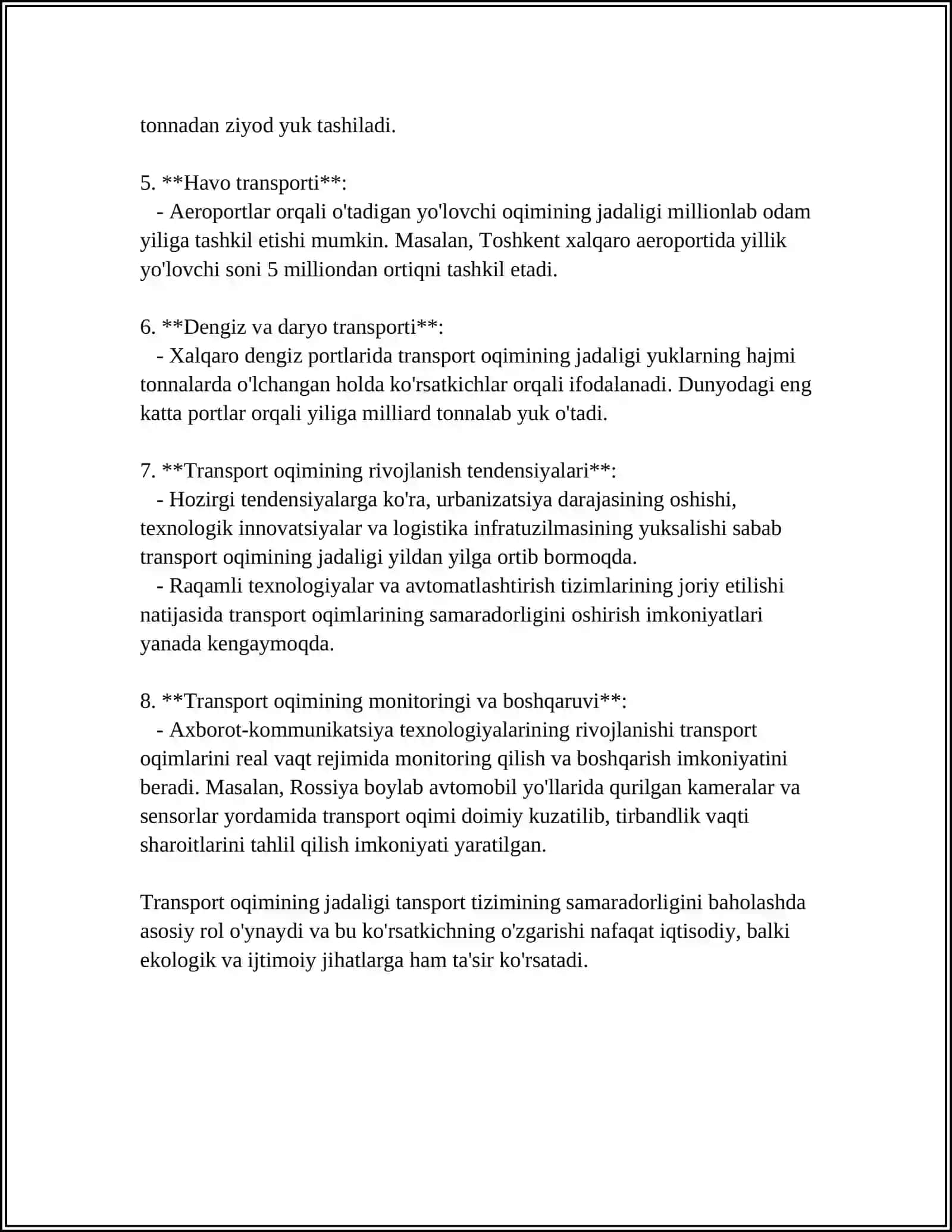 TRANSPORT OQIMINING JADALLIGI VA TARKIBINING O'ZGARISHI 4
