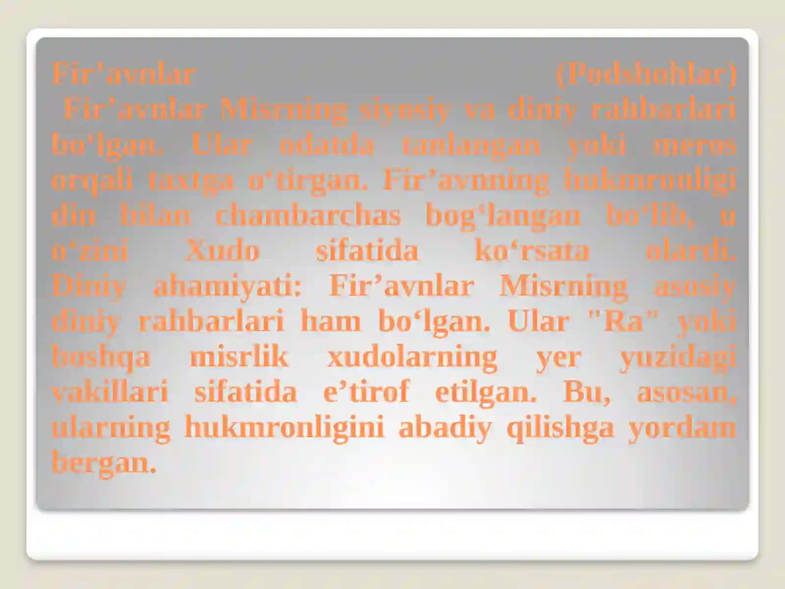 Qadimgi Misrning ijtimoiy tizimi. 4