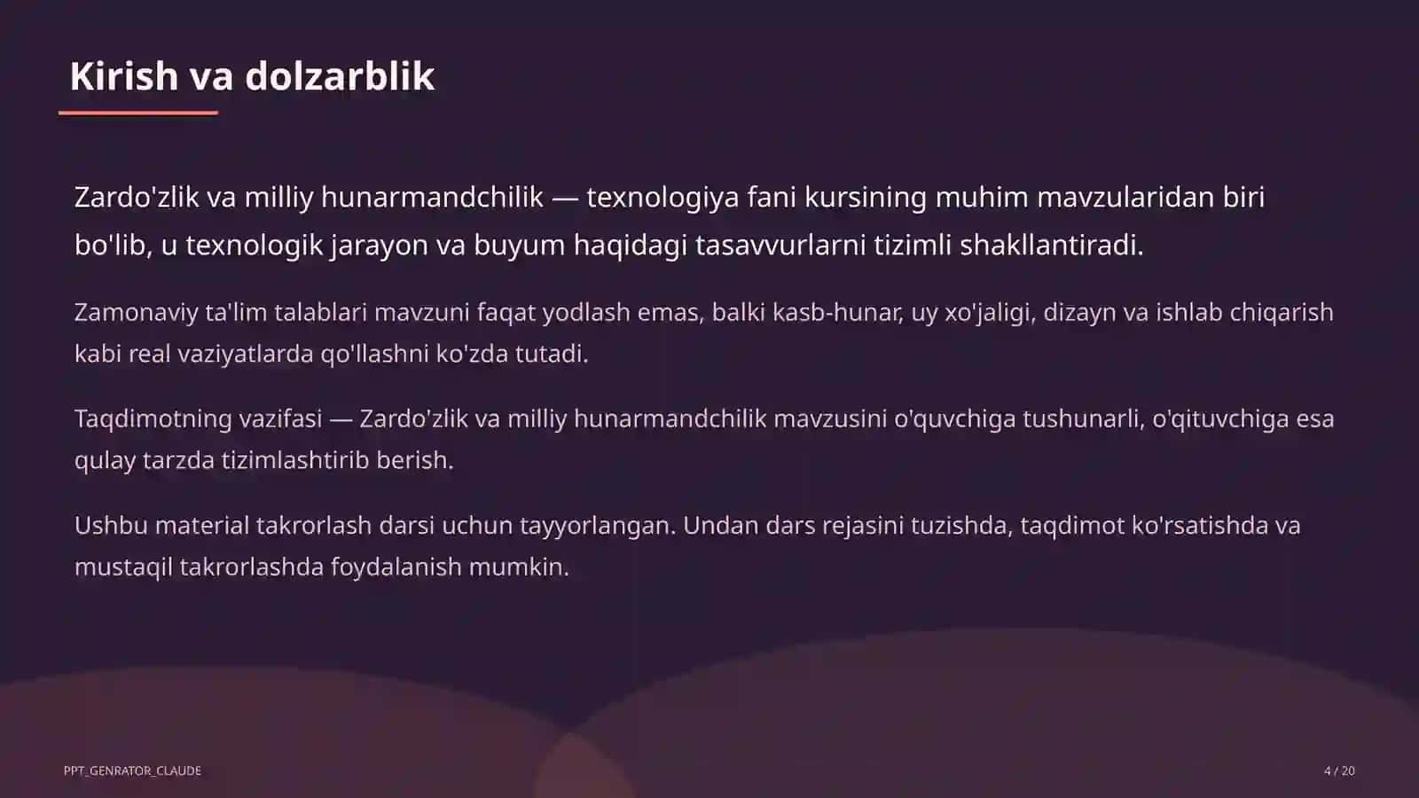 Zardo'zlik va milliy hunarmandchilik (8-sinf) 4