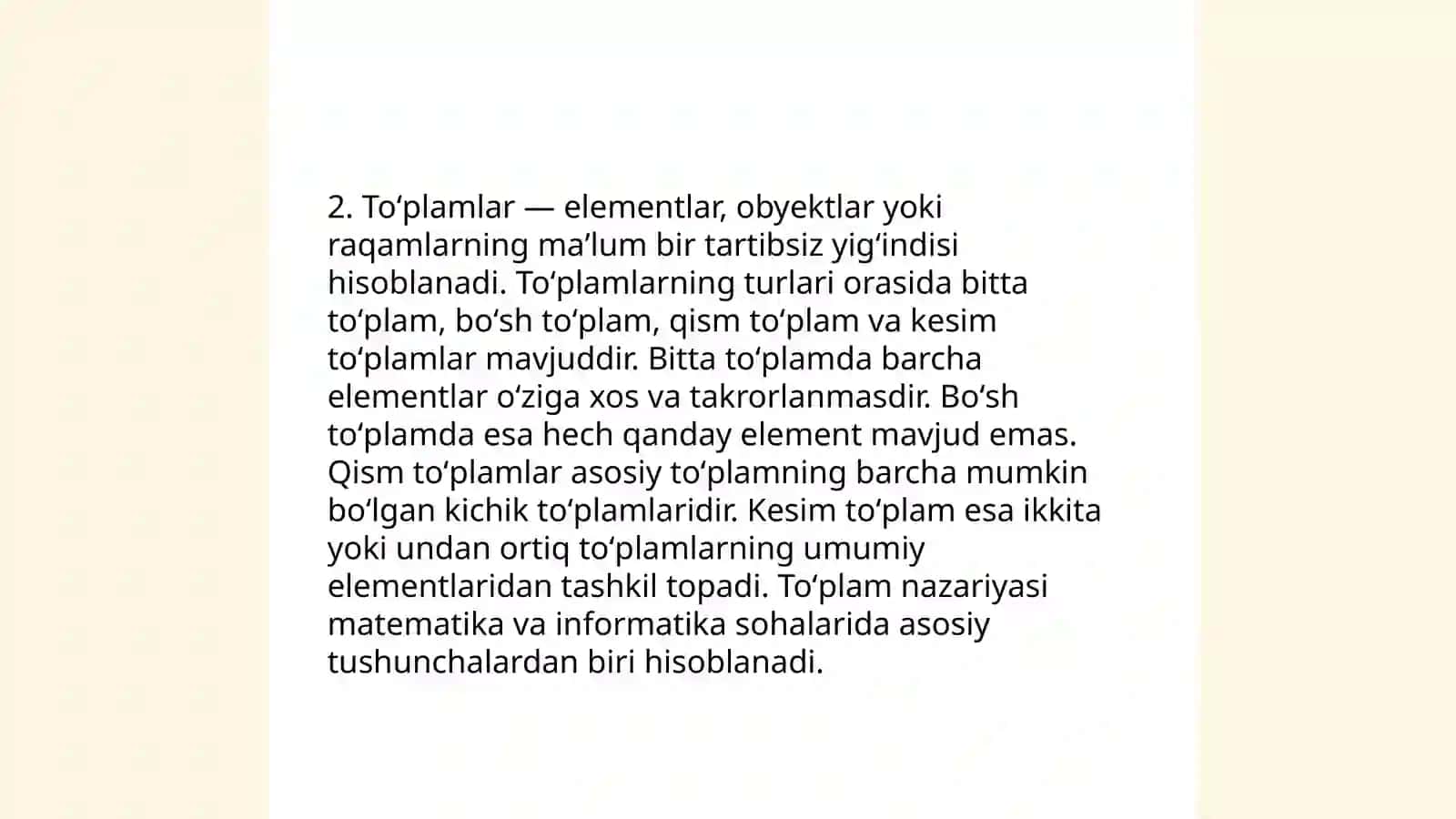 Toʻplamlar 4