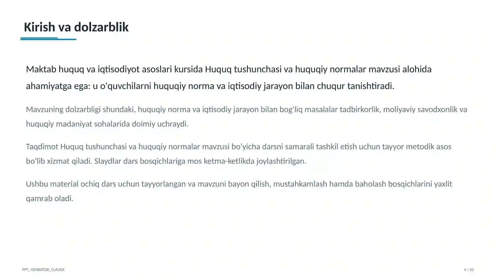 Huquq tushunchasi va huquqiy normalar (9-sinf) 4