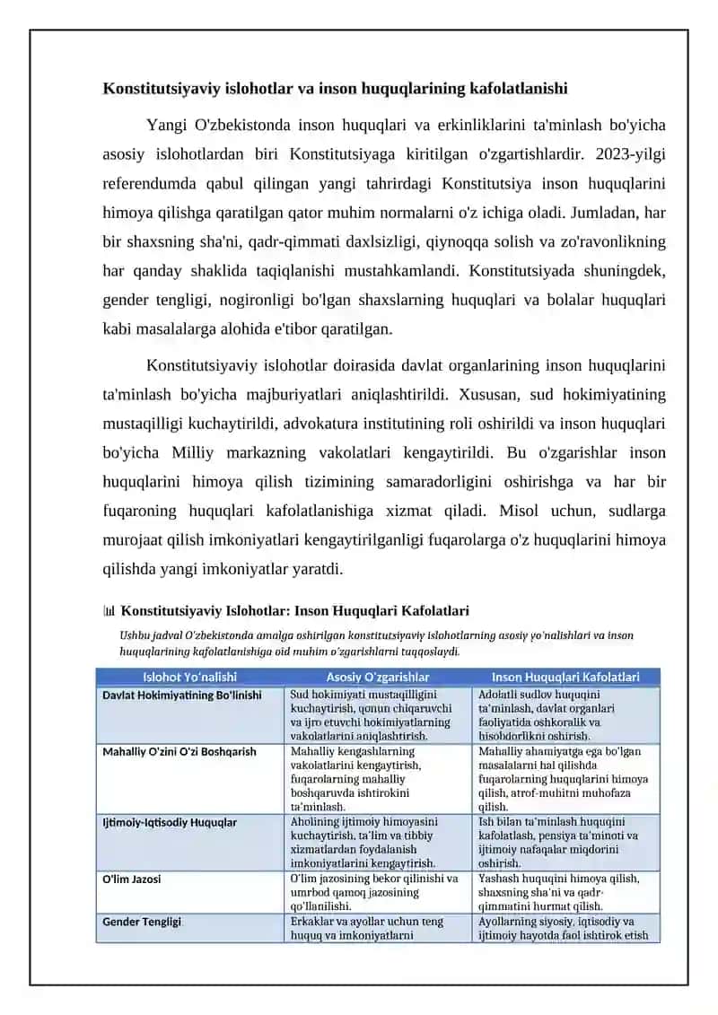 Yangi O'zbekistonda inson haq-huquqlari va erkinliklari kafolatining yaratilishi 4