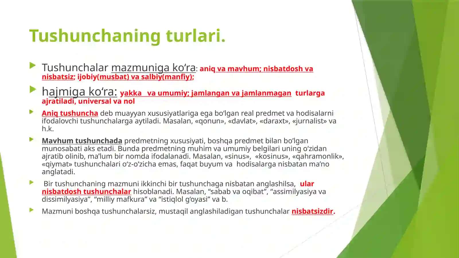 Tushuncha, mulohaza va xulosa chiqarish 4