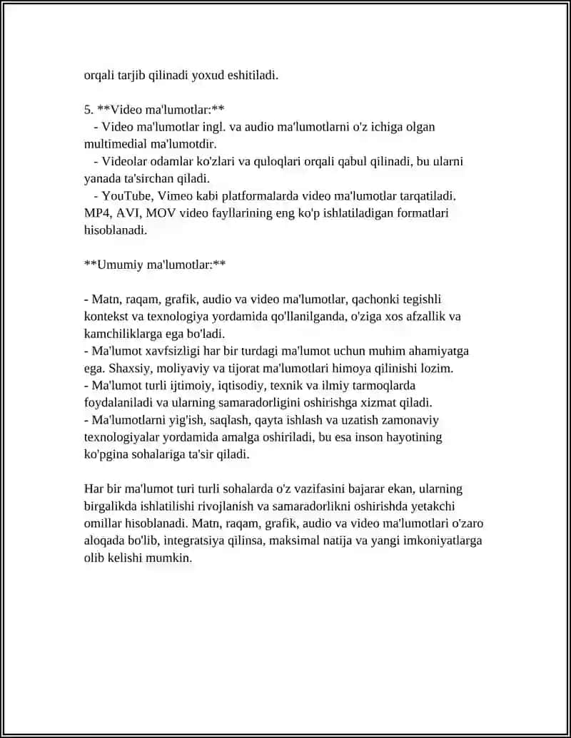 INFORMACIYANIŃ TÚRLERI HÁM ÓZGESHELIKLERI 4