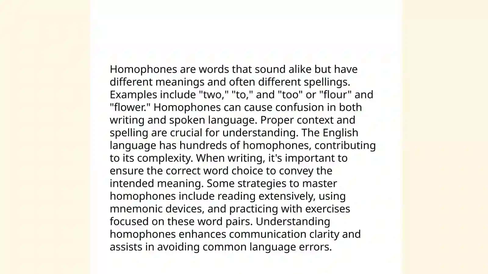 Homonyms 4