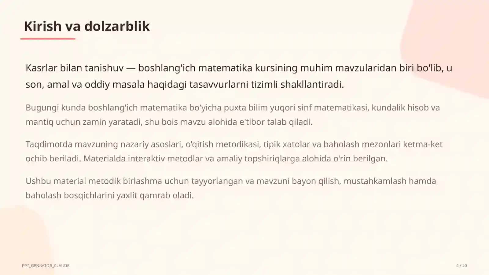 Kasrlar bilan tanishuv (4-sinf) 4