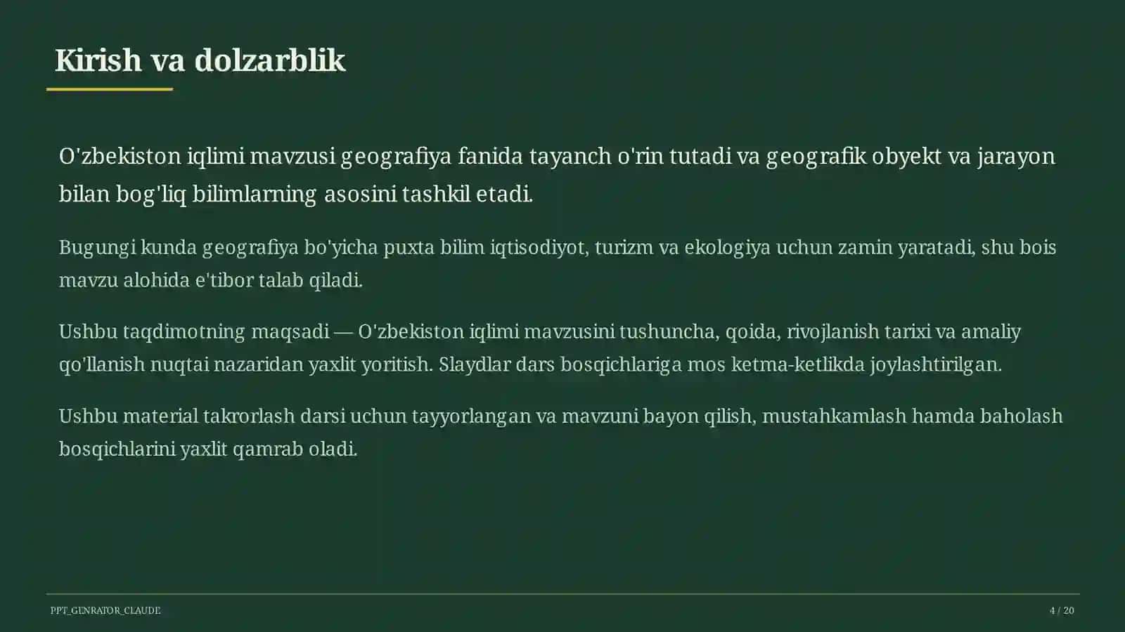 O'zbekiston iqlimi (8-sinf) 4