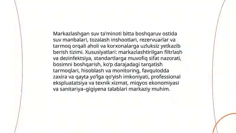 Mahaliy va markazlashgan suv ta'minoti tushunchasi 4