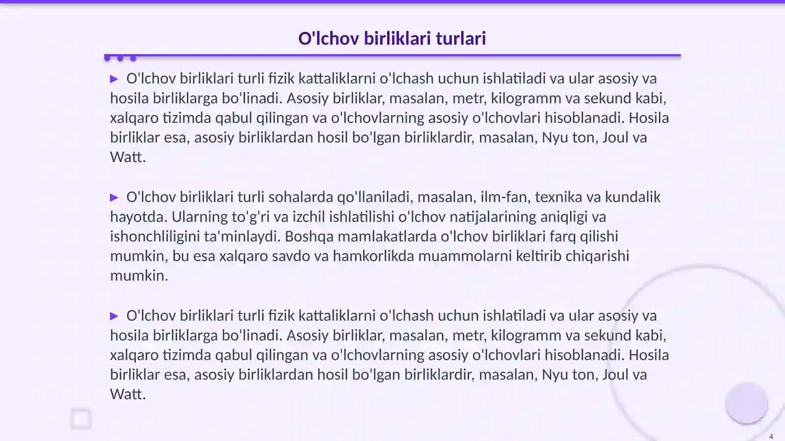 Kattaliklarni birliklari 4