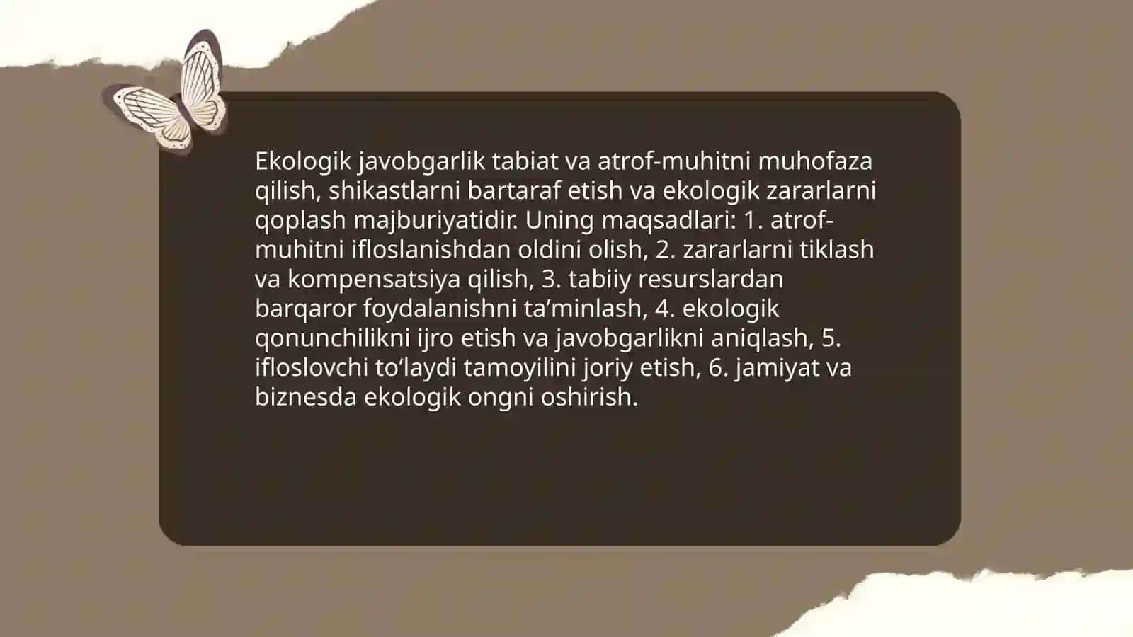 Ekologik javobgarlik tushunchasi, mohiyati,turlari 4