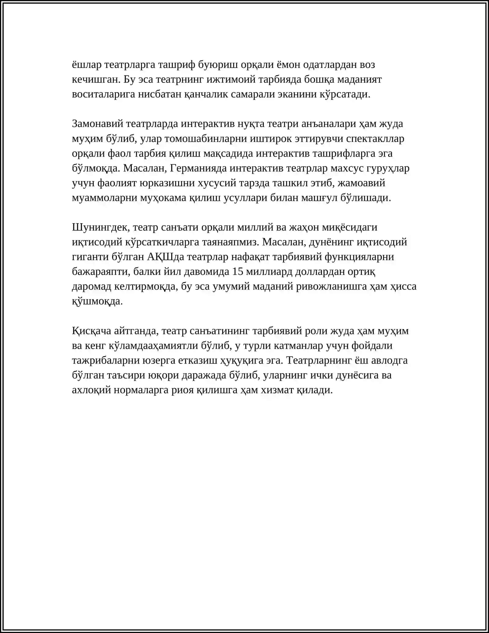 TEATR TARBIYA MADANIYAT MAʼNAVIYAT VA MARIFAT AXBOROT MASKANI SIFATIDA 4