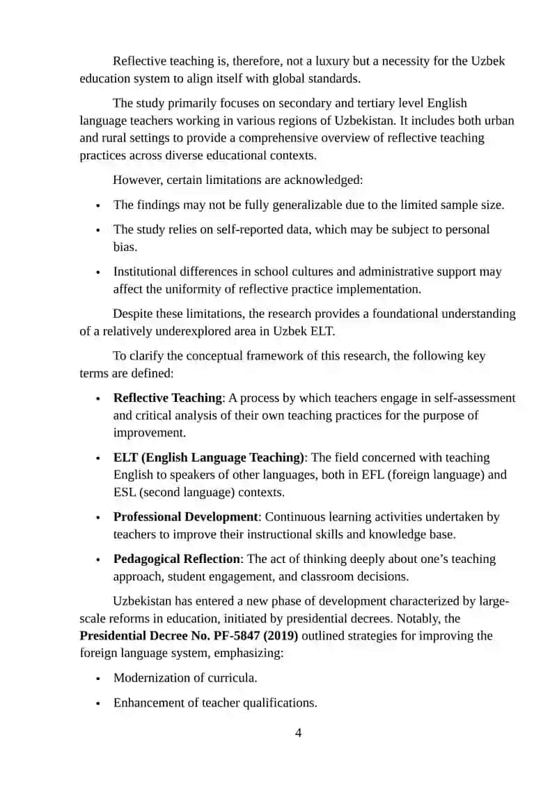 Reflective Teaching in English Language Teaching (ELT) Context 4