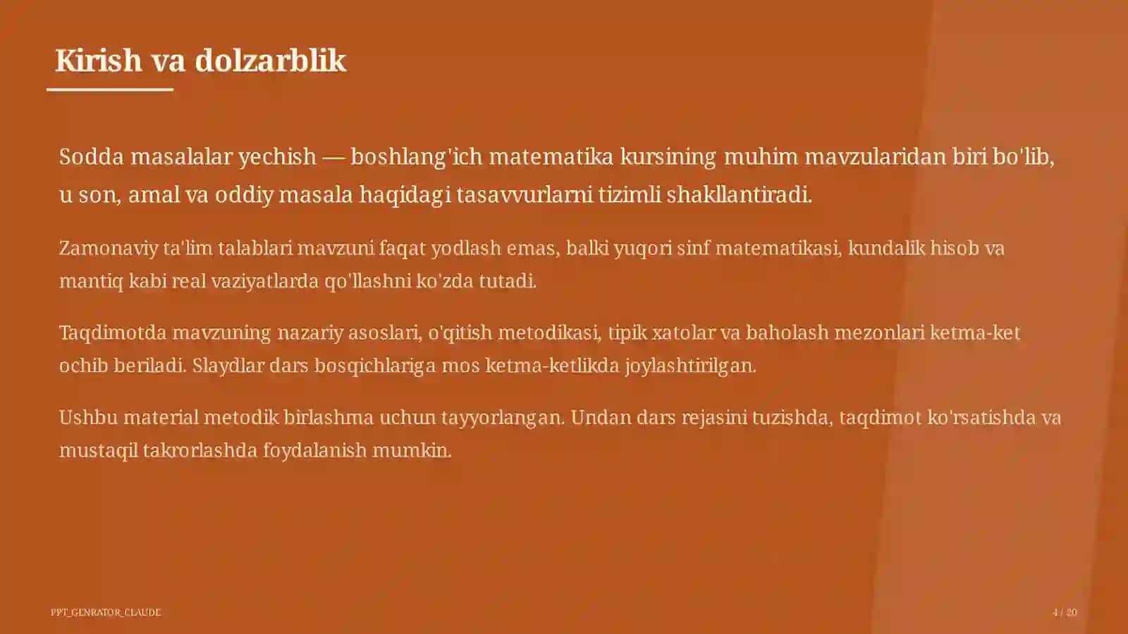 Sodda masalalar yechish (1-sinf) 4