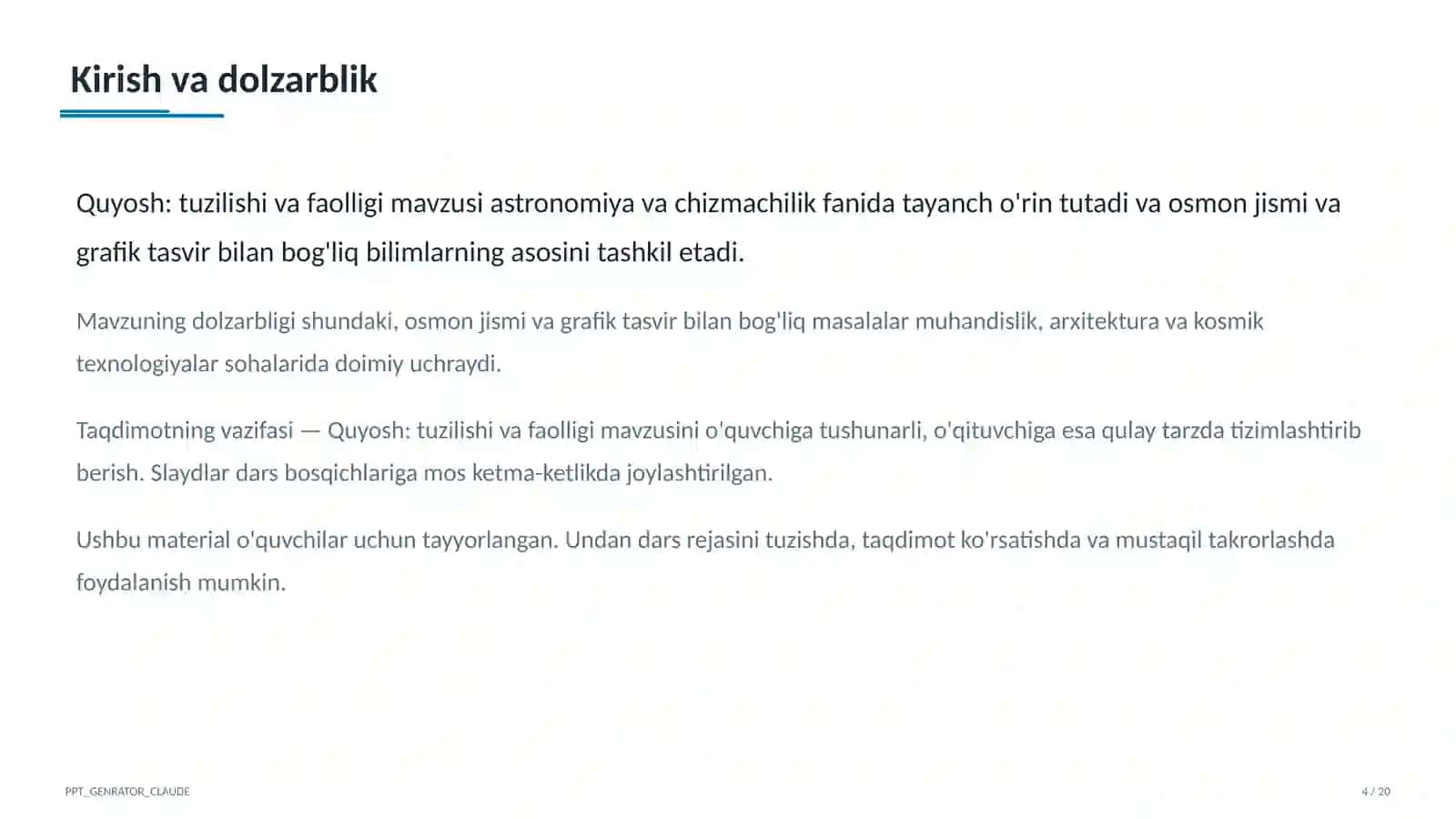 Quyosh: tuzilishi va faolligi (11-sinf) 4