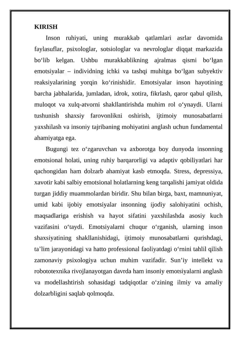 EMOTSIYANING RO’LI VA FUNKSIALARI 4