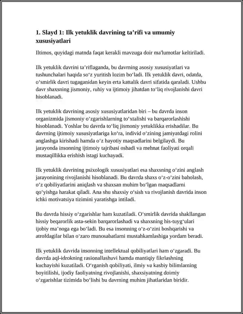 ILK YETUKLIK DAVRI VA UNING HAYOTIY FAOLIYATDAGI AFZALLIKLARI 4